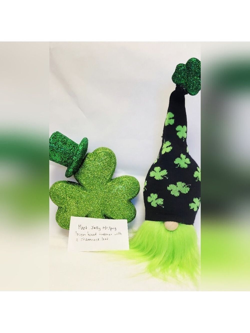 St Patricks Day Shelf Sitter Gnome Decor 7"